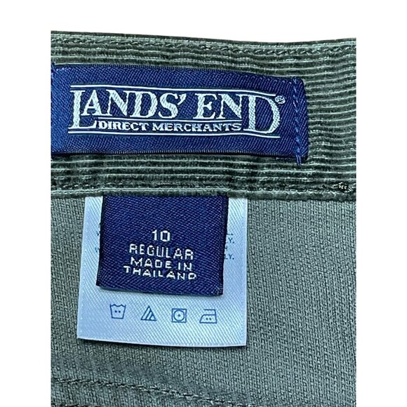 Lands End Womens Olive Green Corduroy Pants Size 10 Regular 100% Cotton - Picture 6 of 11